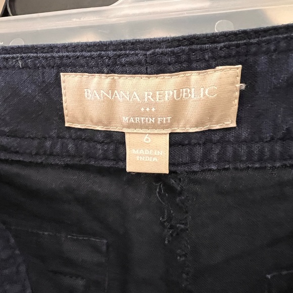 Banana Republic flowy navy linen blend drawstring pants - Picture 4 of 10